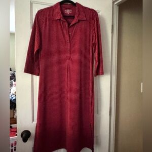 Vineyard Vines Navy and Red Striped Sankaty Dress